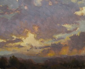 dramatic clouds at dusk