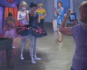 Ballet dancers putting on their costumes