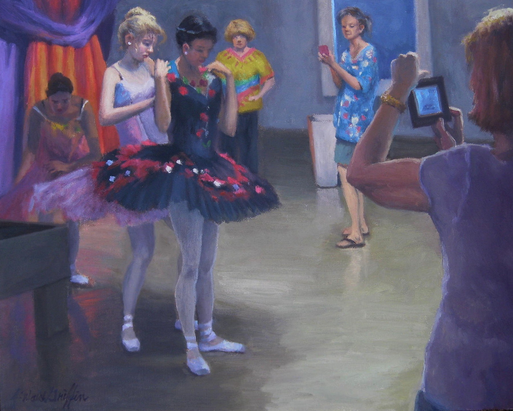 Ballet dancers putting on their costumes