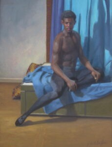 A male ballet dancer posing