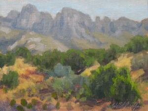 View of the Sandia Crest at midday
